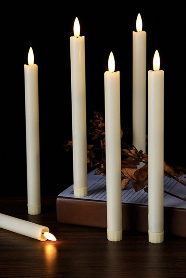 Bougie coniques LED de couleur crème