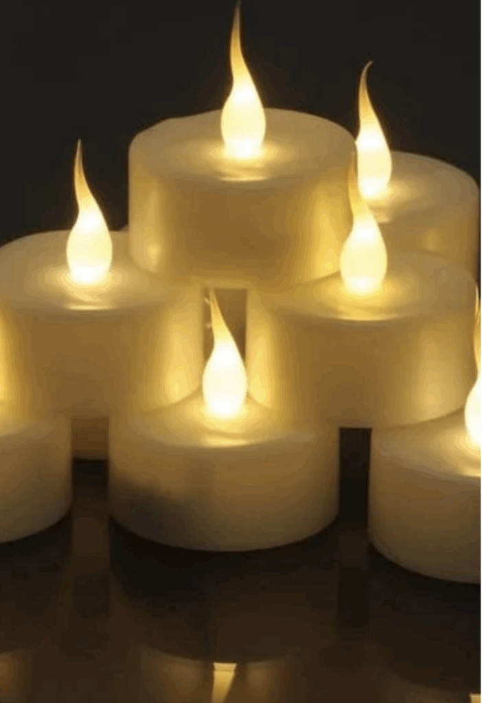 Bougie LED de couleur crème chauffe-plat