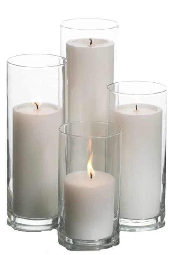 Vase de table – avec bougies