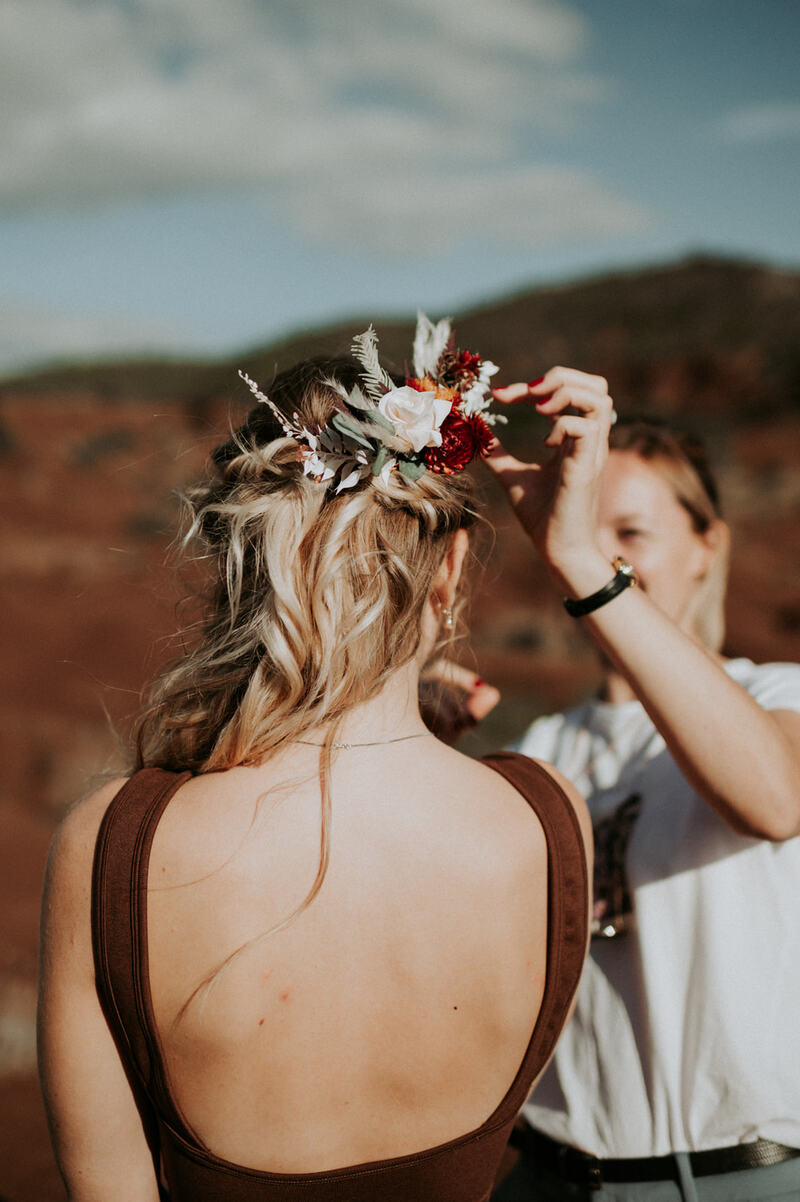 Création de fleurs séchées pour mariage
