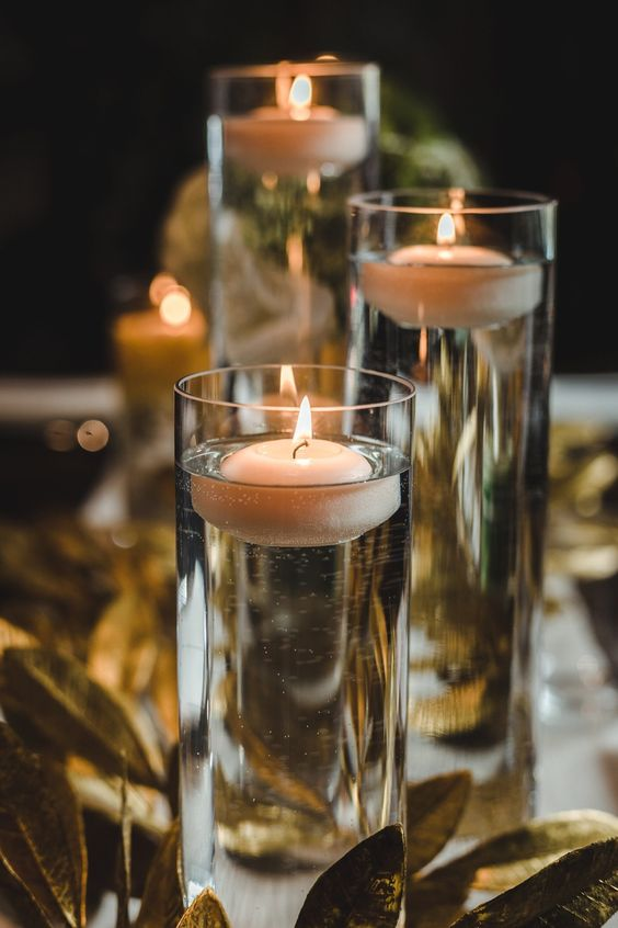 Bougies flottantes, tailles adaptées au bougeoirs/photophore.